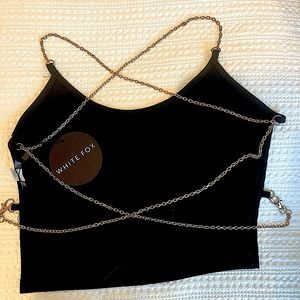 White Fox Boutique Game of Chance Crop NWT